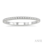 1/10 Ctw Round Cut Diamond Wedding Band in 14K White Gold